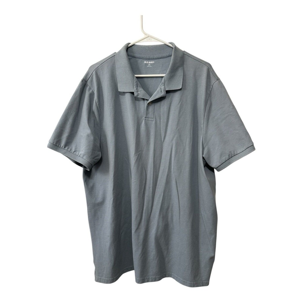 Old Navy Mens Size 2XL XXL Polo Shirt Casual Light Blue Relaxed Fit Short Sleeve